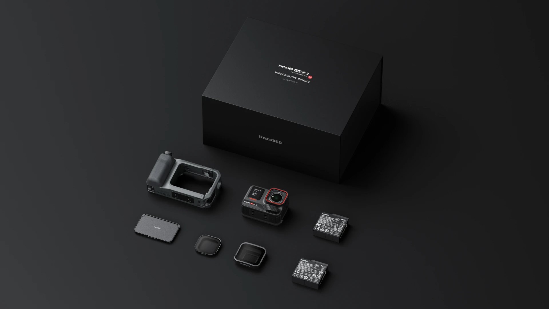 Insta360 Ace Pro 2 Videography Bundle with spare batteries, filters and grip